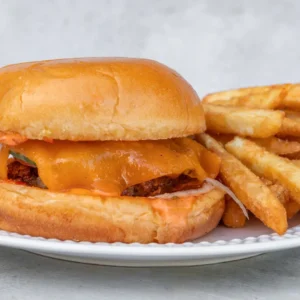 Aloo Tikki Burger with Fries (V)