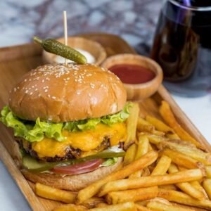 Aloo Tikki Burger with Fries (V
